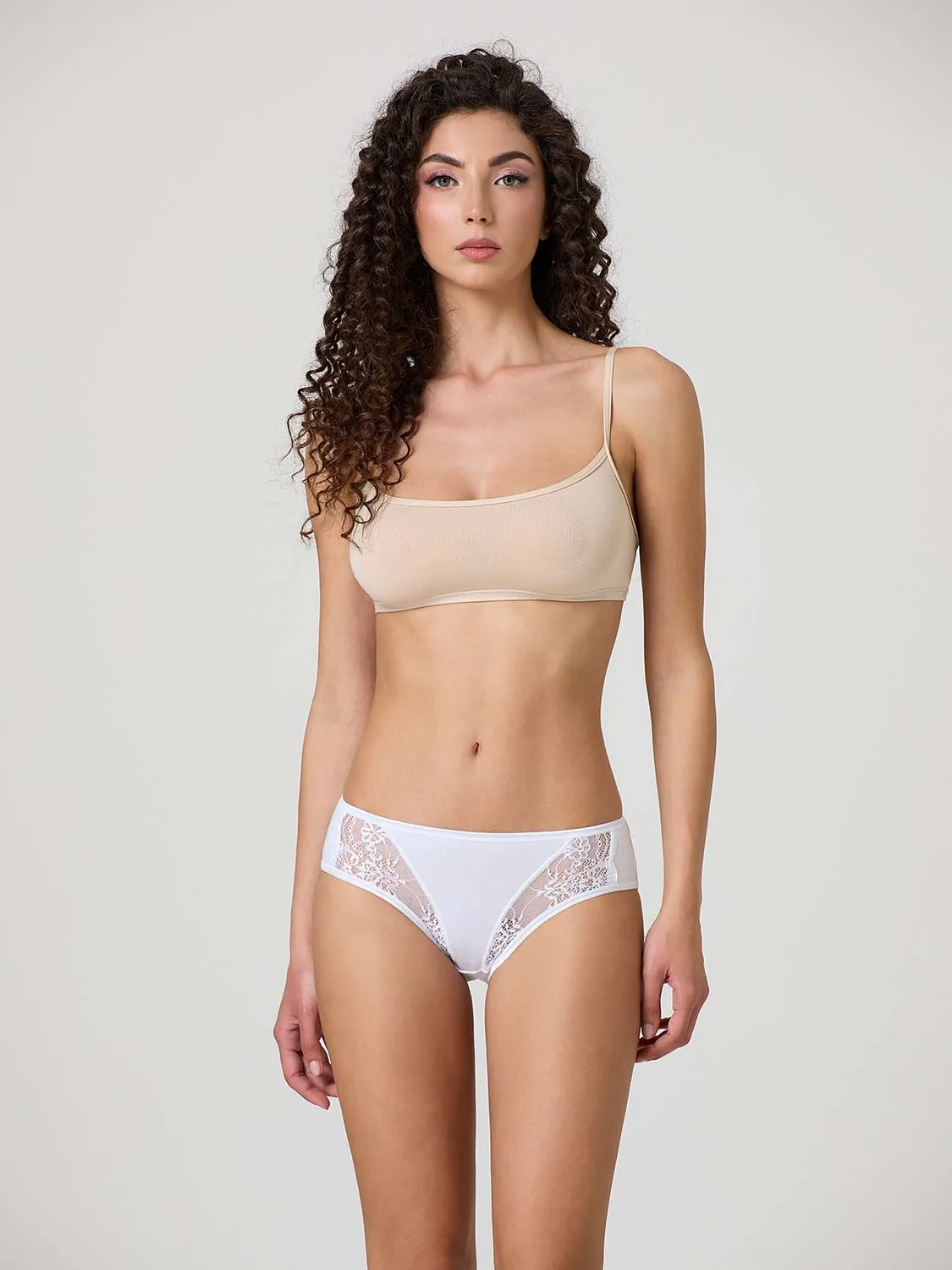 Jadea 7007 Slip Cotone Pizzo 3 Pezzi Elasticizzati