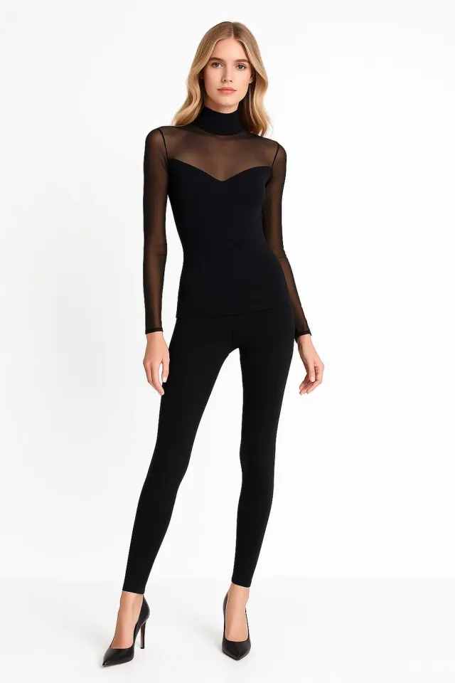 Rossoporpora Lungo Felpato leggings donna cotone nero
