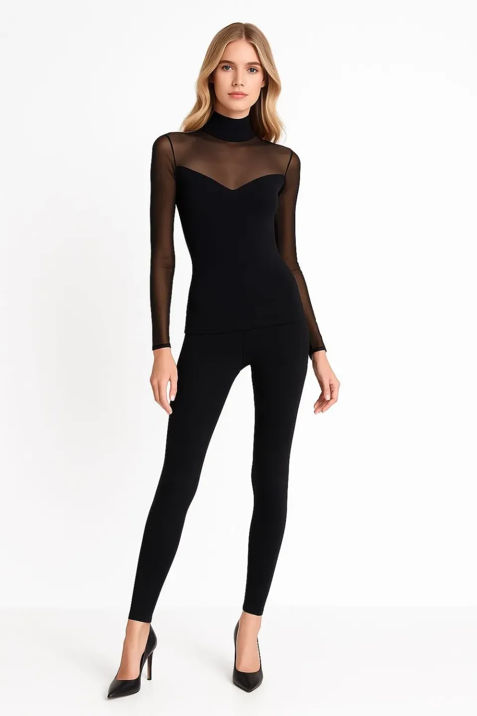 Rossoporpora Lungo Felpato leggings donna cotone nero