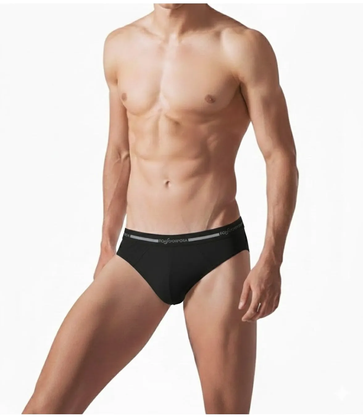 Rossoporpora Slip Elastico Logato slip uomo nero cotone