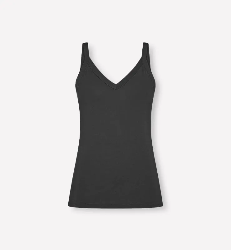 Casagin Essential Canotta Scollo V TENCEL Nera Ampia