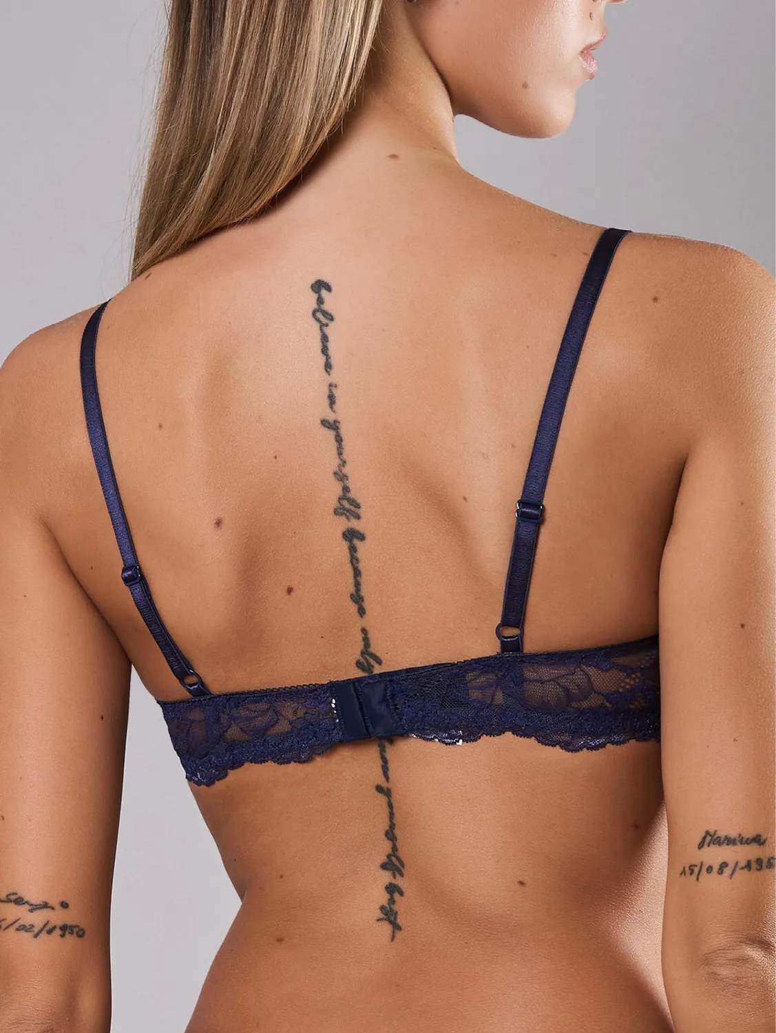 Si'èLei Only Lace 8034 Reggiseno Push-up Blu in Pizzo