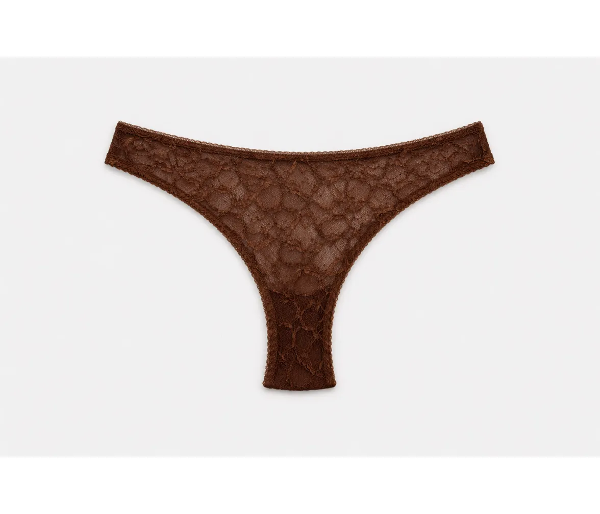 Rossoporpora slip brasiliana pizzo cioccolato