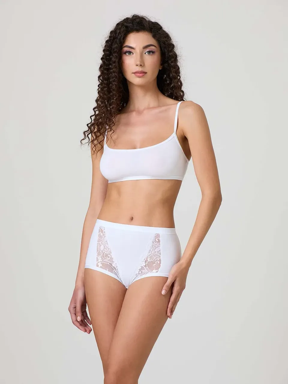 Jadea Basic 535 Culotte Modal Cotone con Pizzo