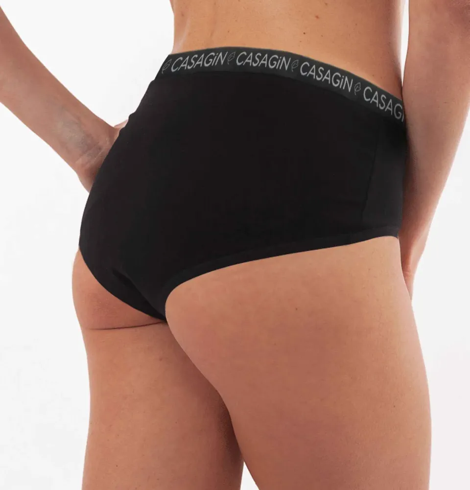 Casagin Slip Notte Mestruale Cotone Bio Nero