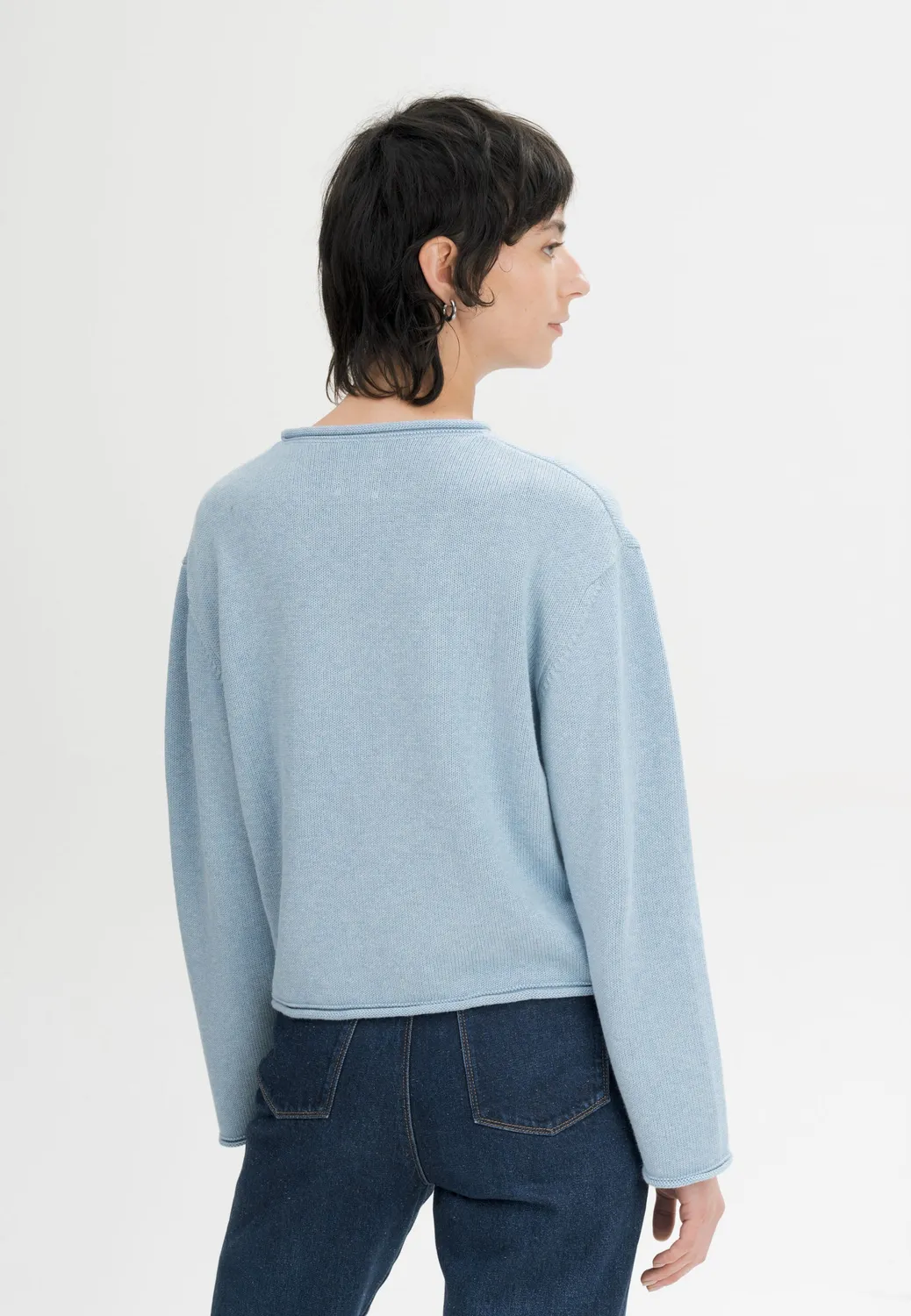Casagin Maglia girocollo boxy cotone bio avorio medio