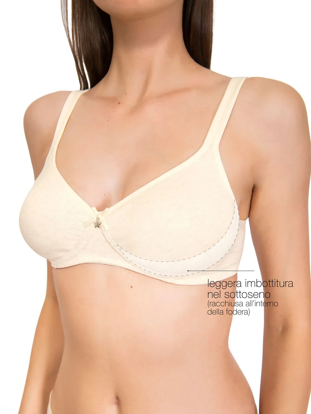 SièLei Natural Cotton 1452 reggiseno cotone bio ecru senza ferretto