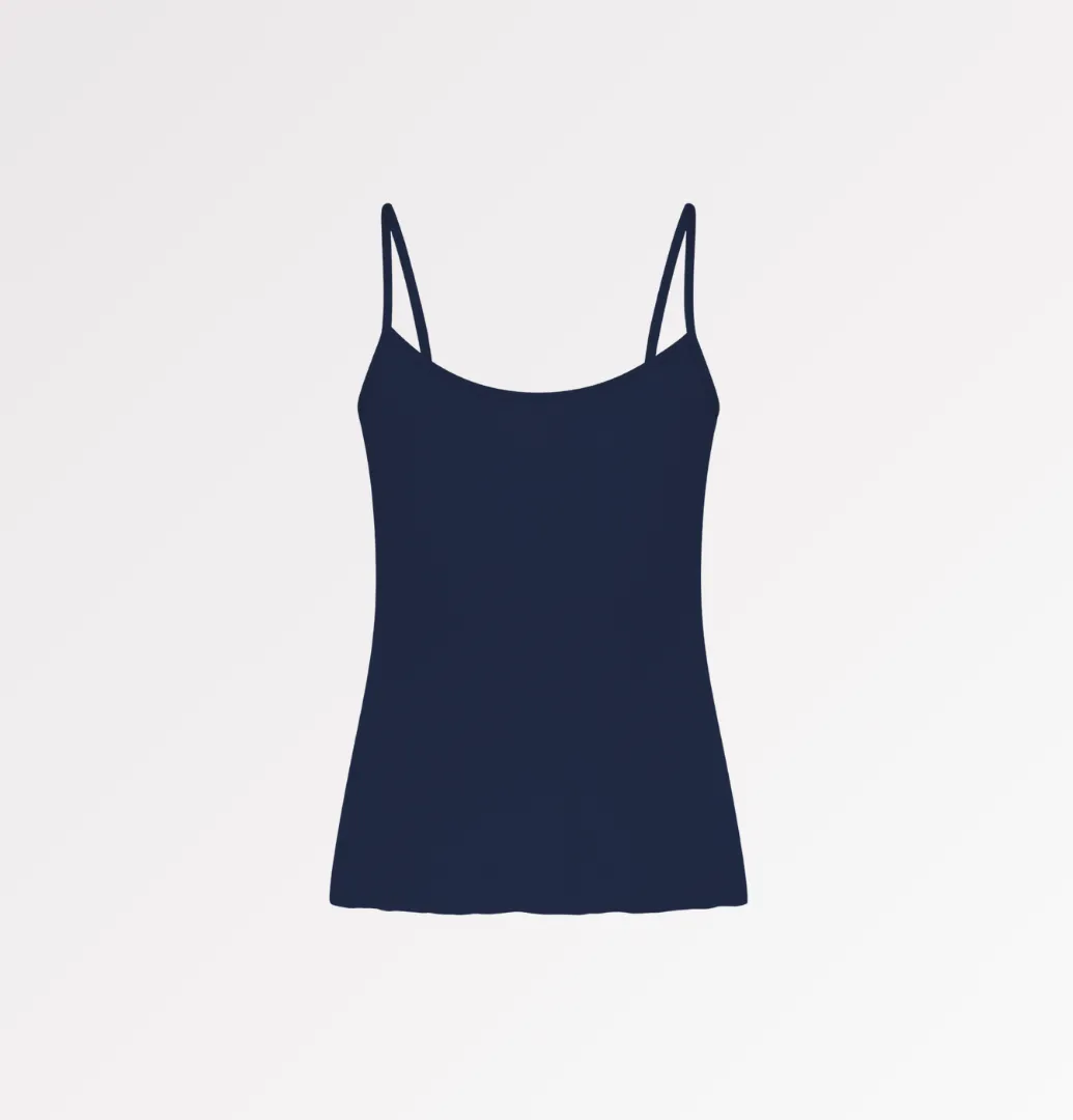 Casagin Essential Canotta Spallina Fina TENCEL Seta Nera Elegante