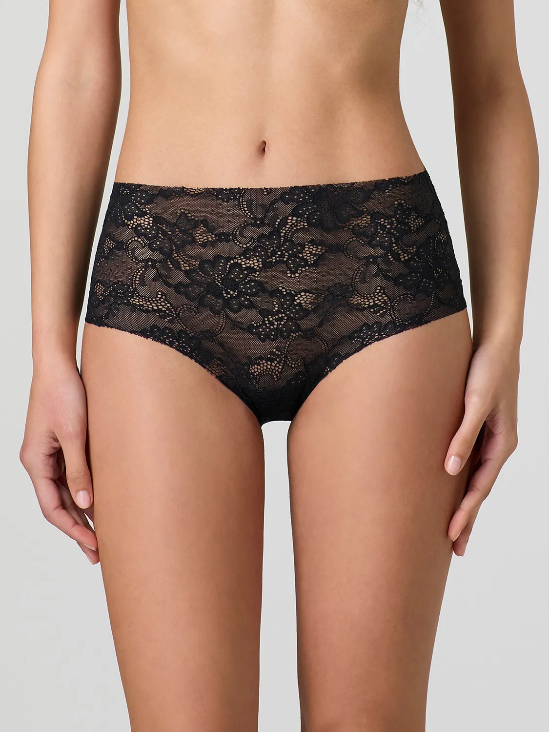 Jadea Basic 8023 slip midi pizzo taglio laser nero invisibile