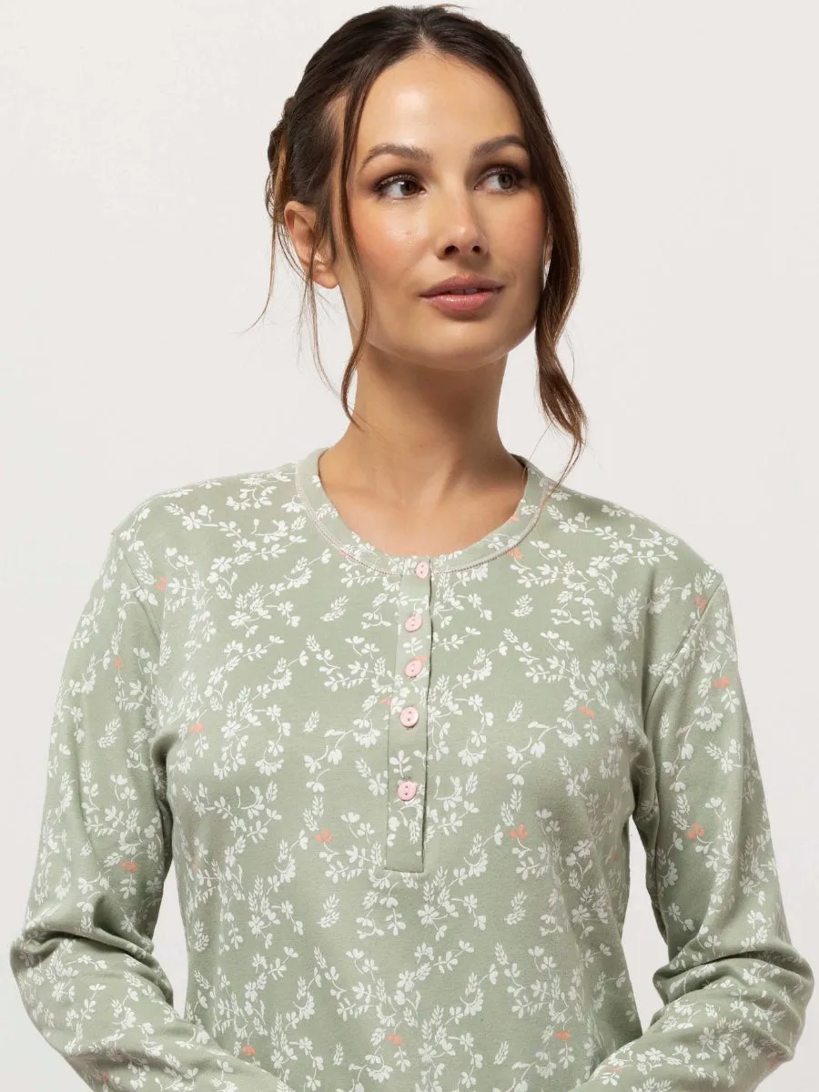 Si'èLei Ramelie RA25 camicia da notte caldo cotone salvia