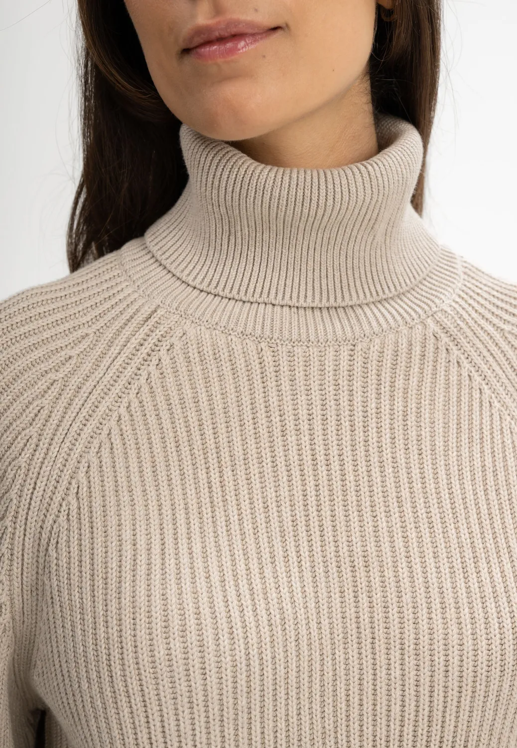 Casagin Maglione Collo Alto a Coste maglione cotone organico nero