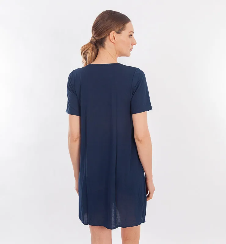 Casagin Camicia da Notte Donna Bamboo Bianco Manica Corta Lunga