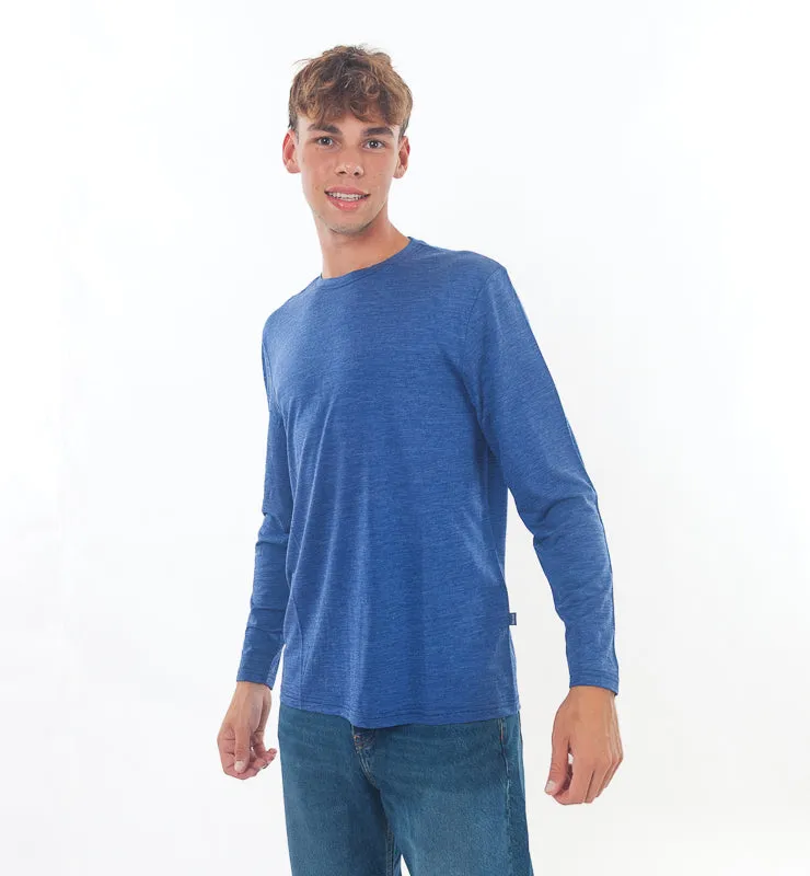 Casagin maglia uomo blu lana merino e seta