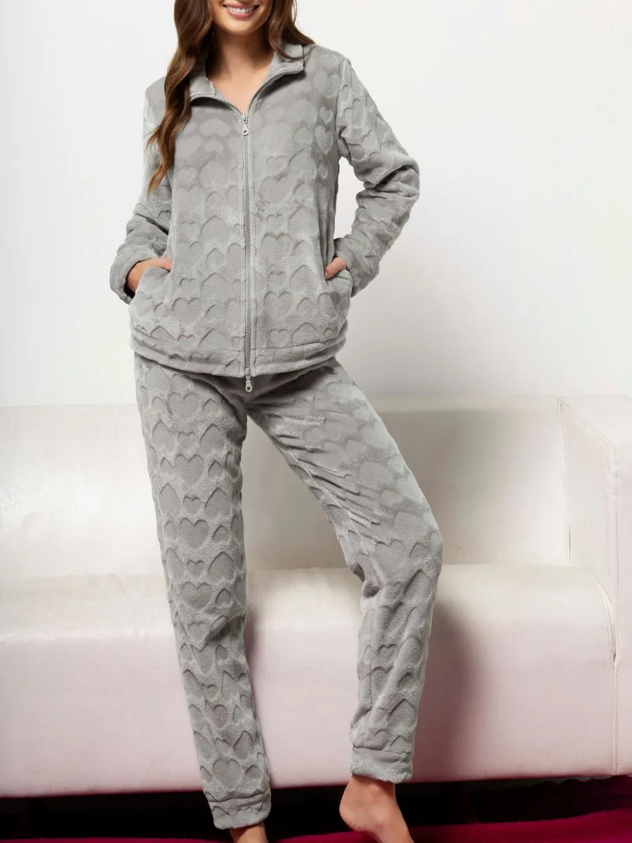 Si'èLei OF44 tuta donna grigio coral pile con zip intera