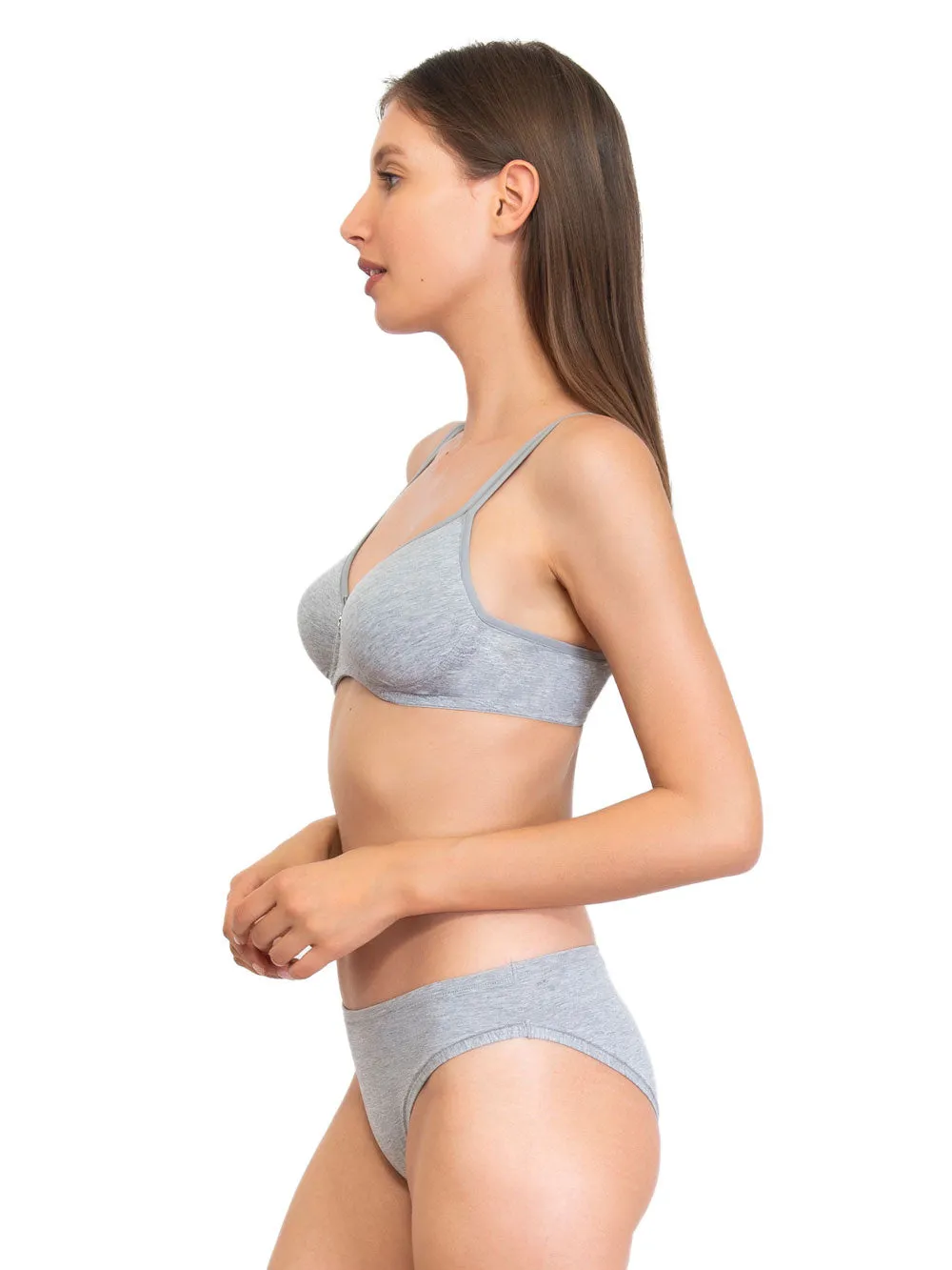 Si'èLei Natural Cotton 1452 reggiseno grigio cotone bio