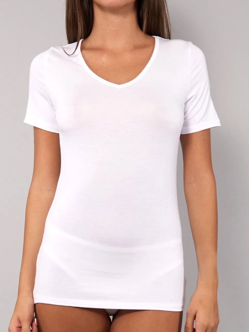 Si'èLei Today 6008 maglia milk scollo a V