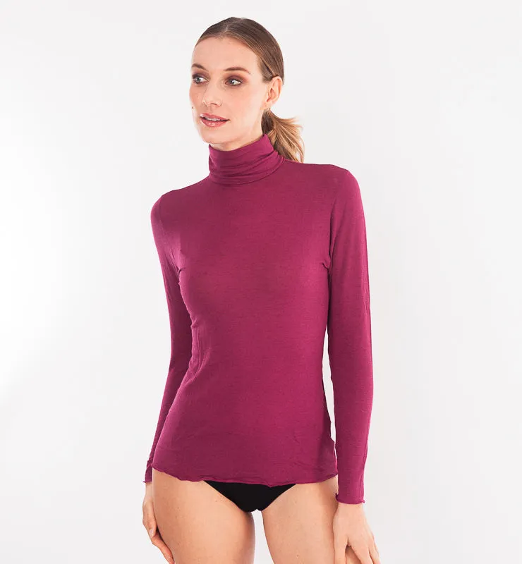 Casagin Dolcevita Tencel Cashmere maglia collo alto nero S-M