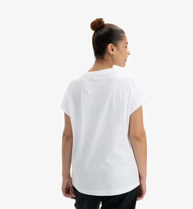 Casagin T-shirt Over Cotone Biologico Donna Bianco