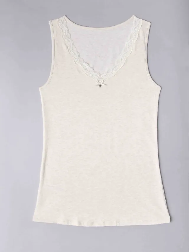 Si'èLei Natural Cotton 1436 canotta ecru melange cotone bio