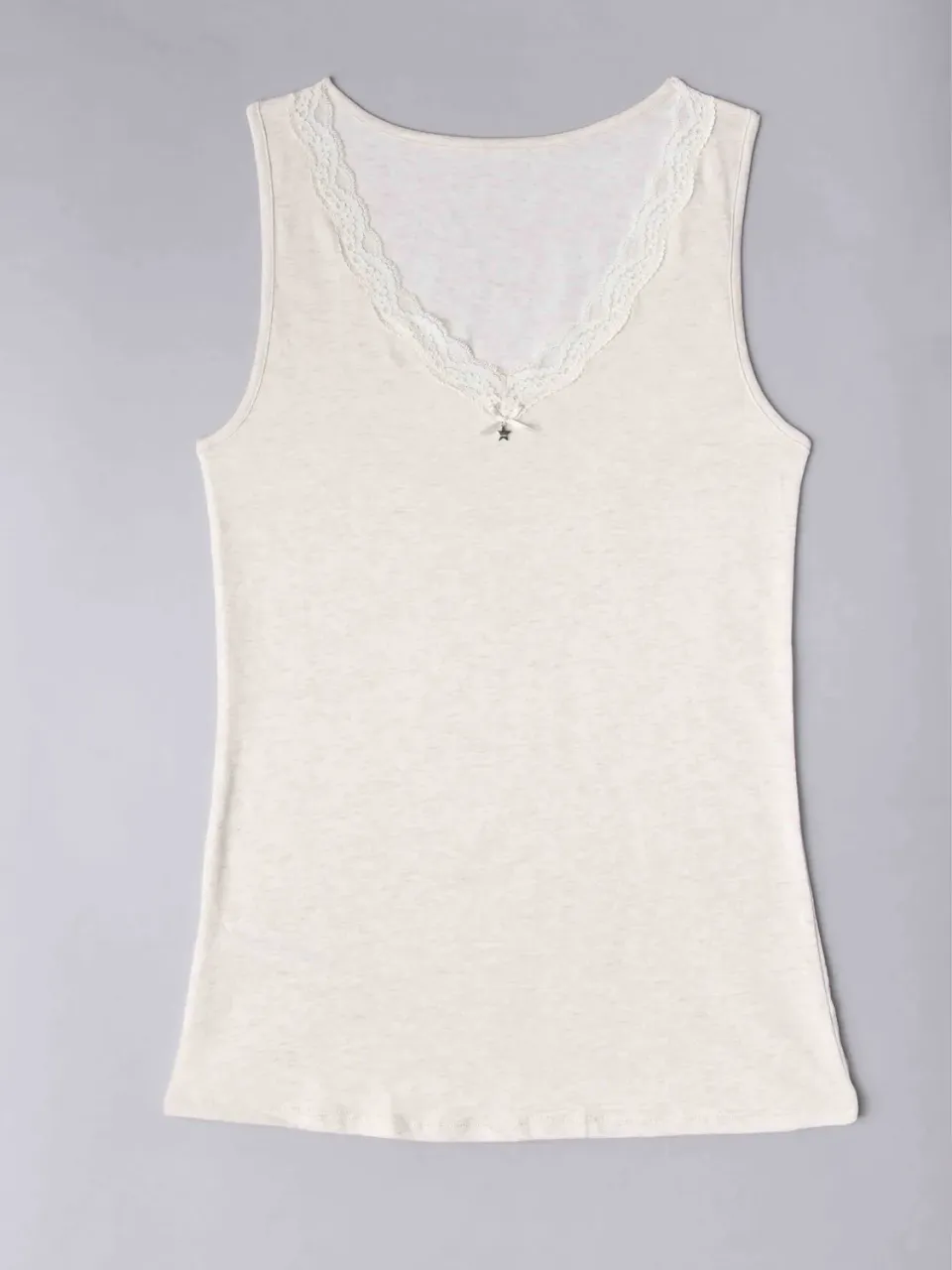 Si'èLei Natural Cotton 1436 canotta ecru melange cotone bio