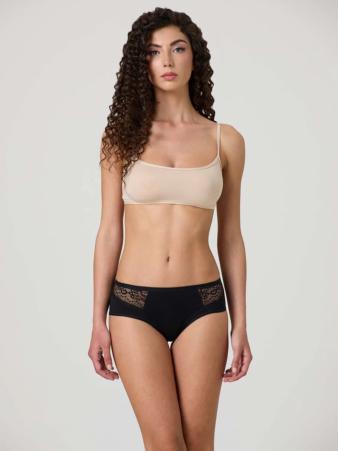 Jadea 061 Slip Cotone Elasticizzato Pizzo Laterale Bianco
