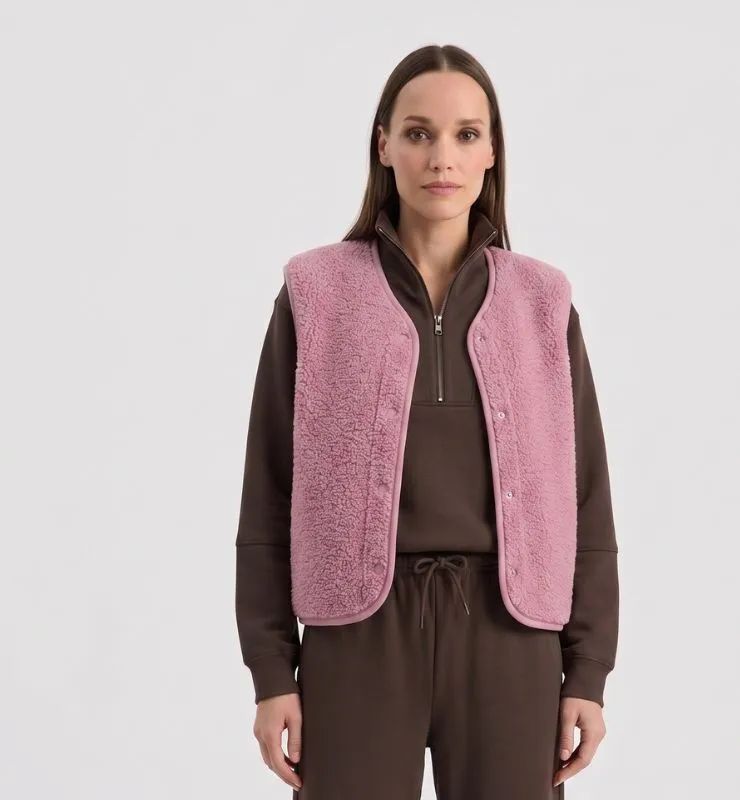 Casagin Pile Naturale gilet azzurro lana merino teddy
