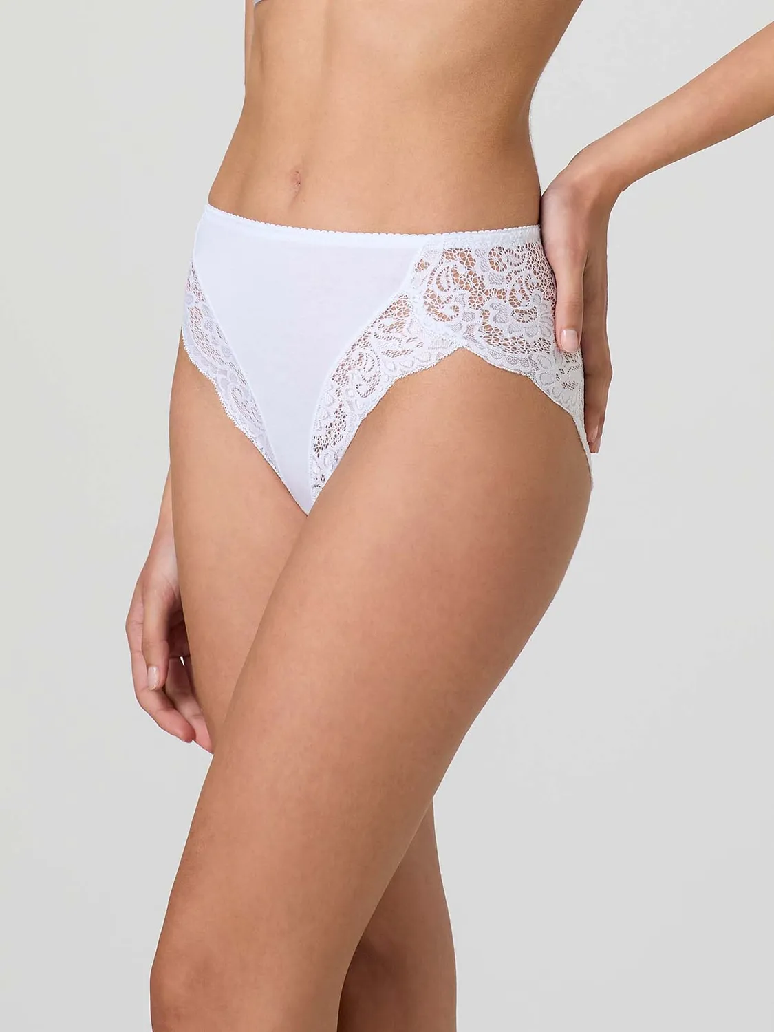 Jadea Basic 530 slip cotone modal pizzo bianco