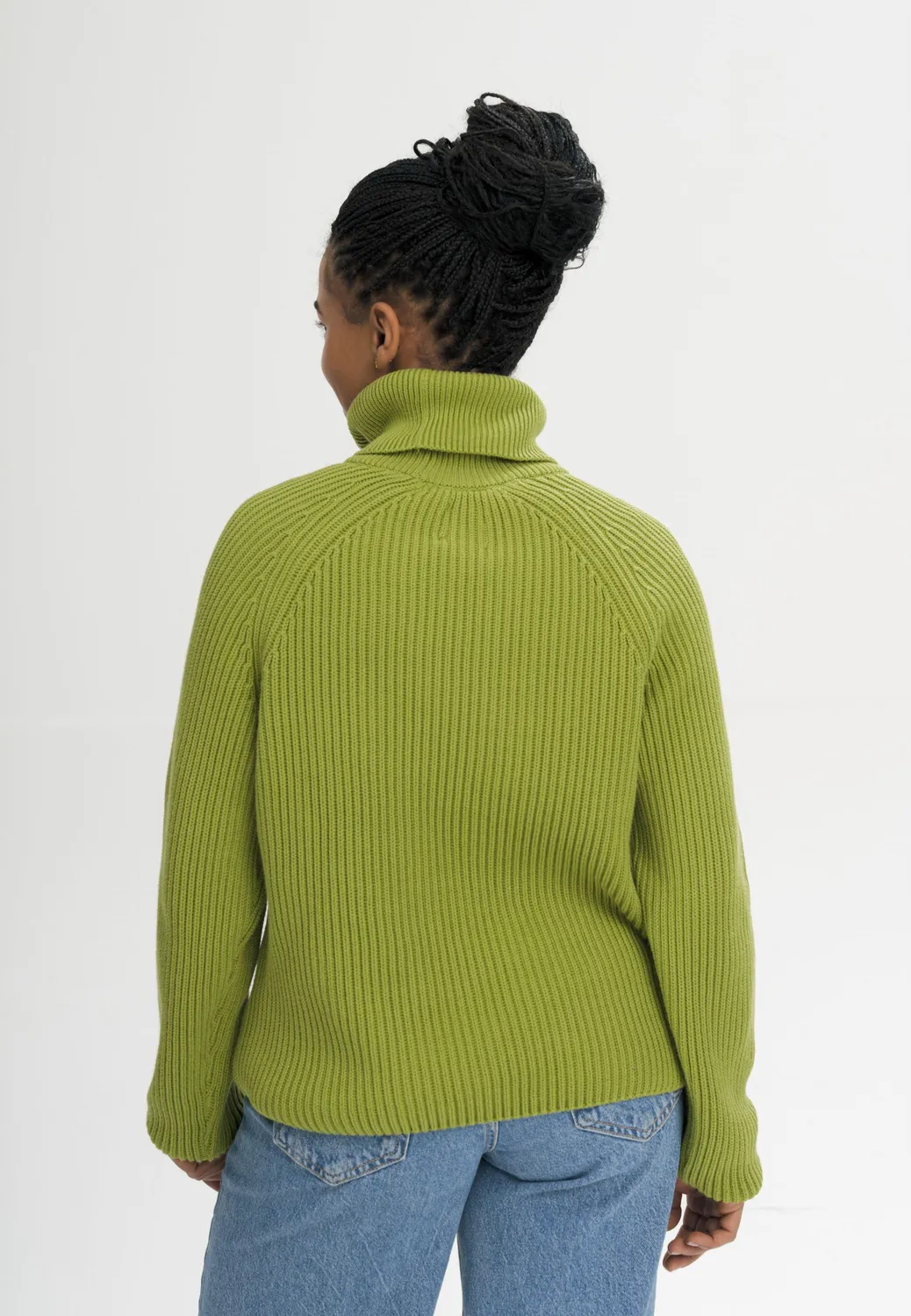 Casagin Maglione Collo Alto a Coste maglione cotone organico nero