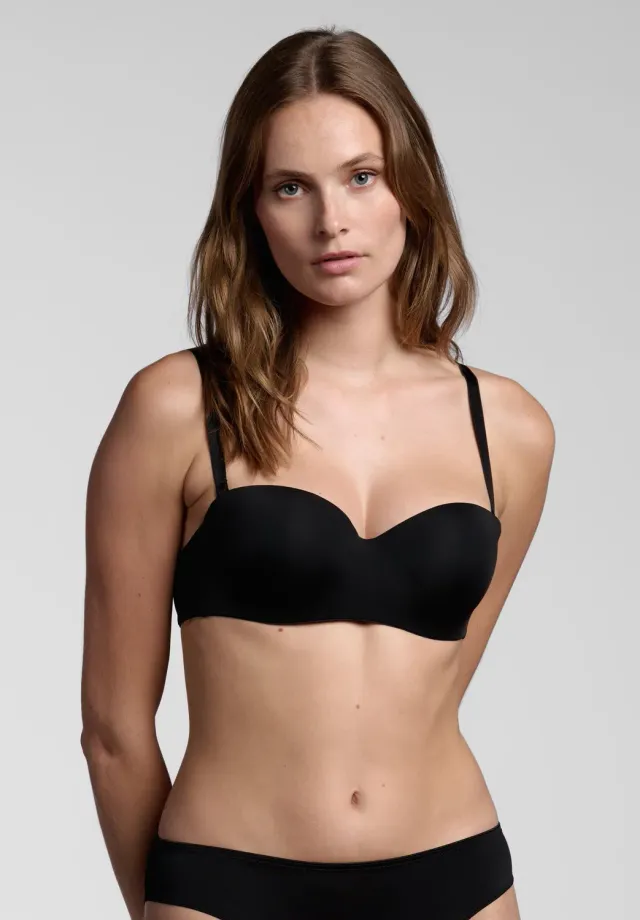 Lepel Elegance fascia imbottita nera ferretto spalline removibili