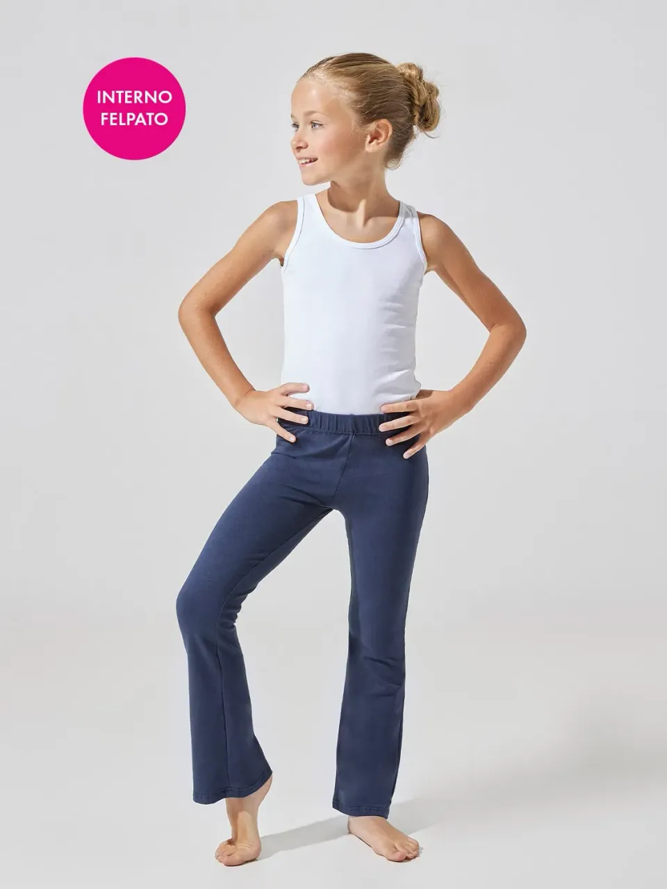 Jadea Basic 345 leggings bambina svasato felpato caldo