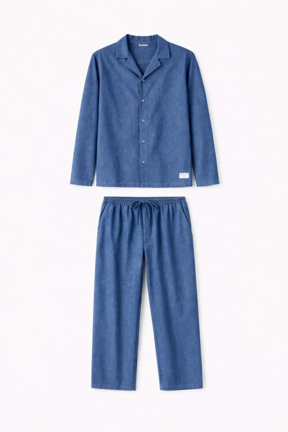Rossoporpora Effetto Denim pigiama uomo light denim 100% cotone