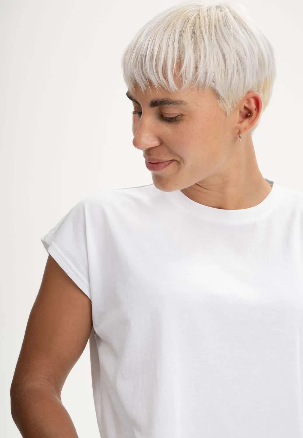 Casagin Cotone Biologico Over Crop t-shirt Bianco jersey