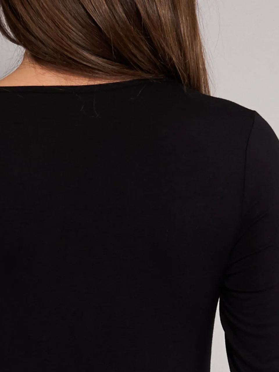 Si'èLei Today 6012 maglia manica lunga nero scollo profondo
