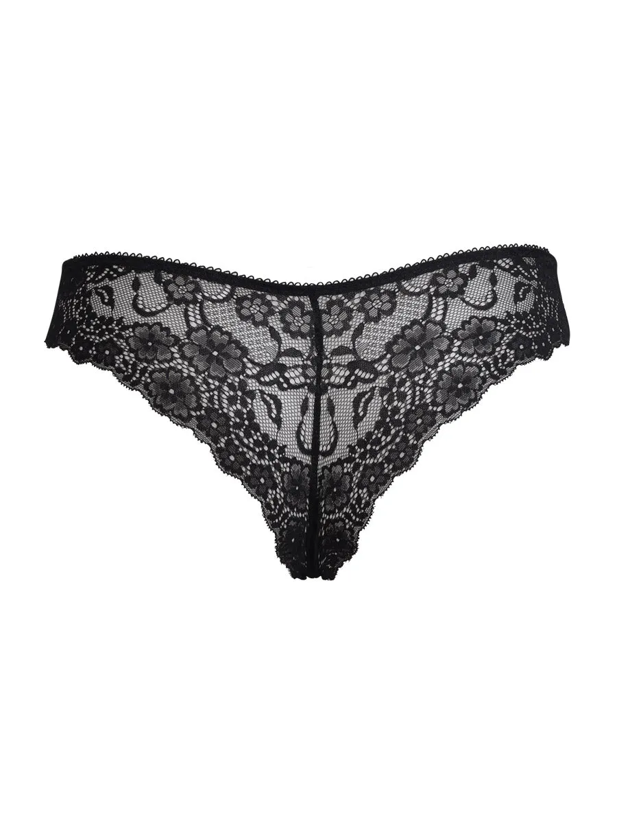 Si'èLei Allure 2677 slip brasiliana nero in pizzo
