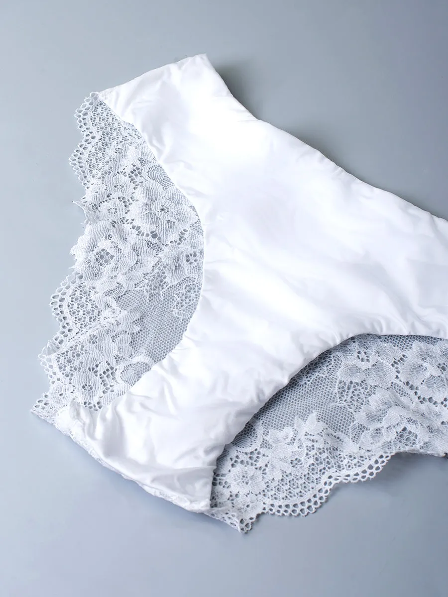 Si'èLei Wonder Lace 2445 slip bianco microfibra e pizzo