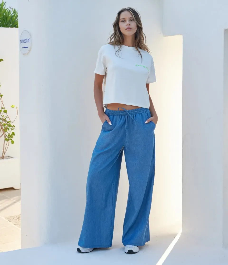 Rossoporpora Denim pantalone donna dark denim 100% cotone