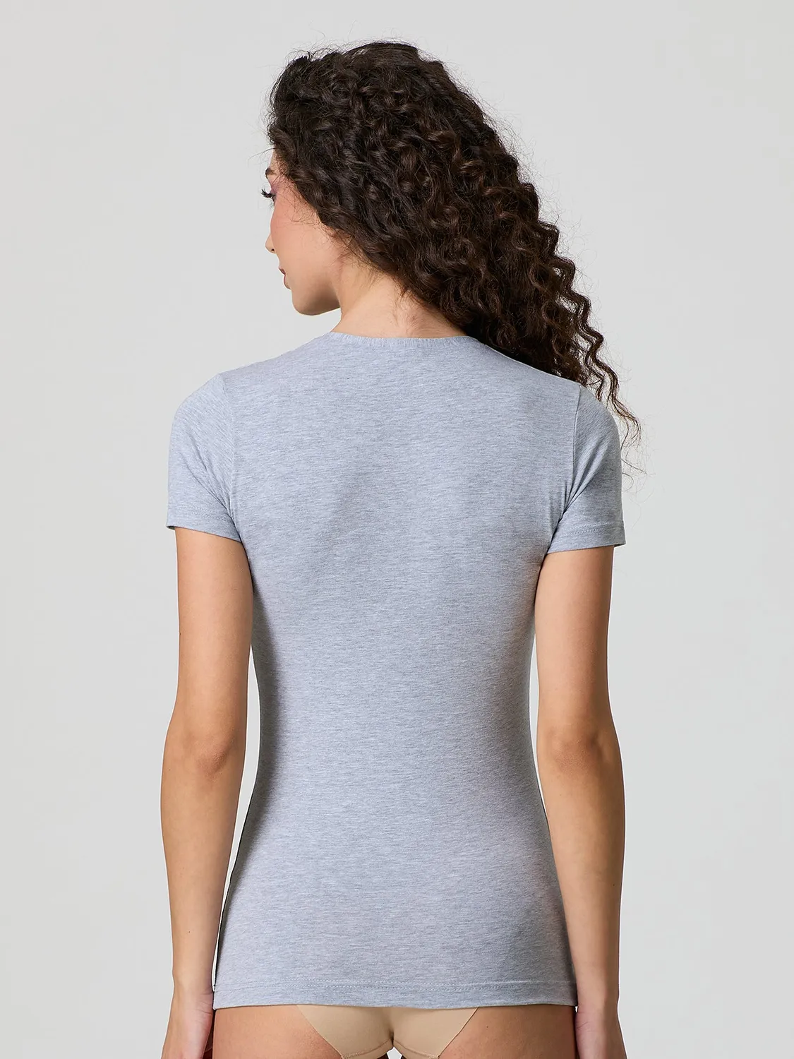 Jadea Basic 4180 t-shirt girocollo cotone bianco elasticizzato