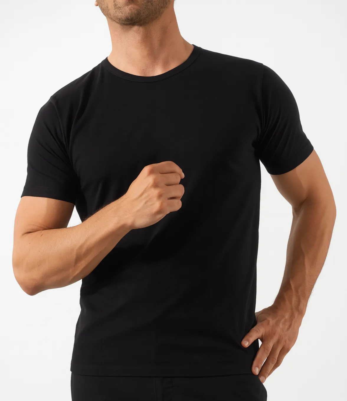 Rossoporpora Maglia Uomo Mezza Manica Cotone Bianco