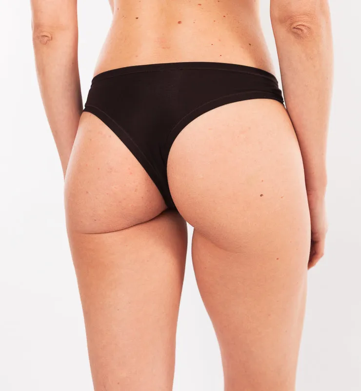Casagin Brasiliana slip donna nero fibra di faggio