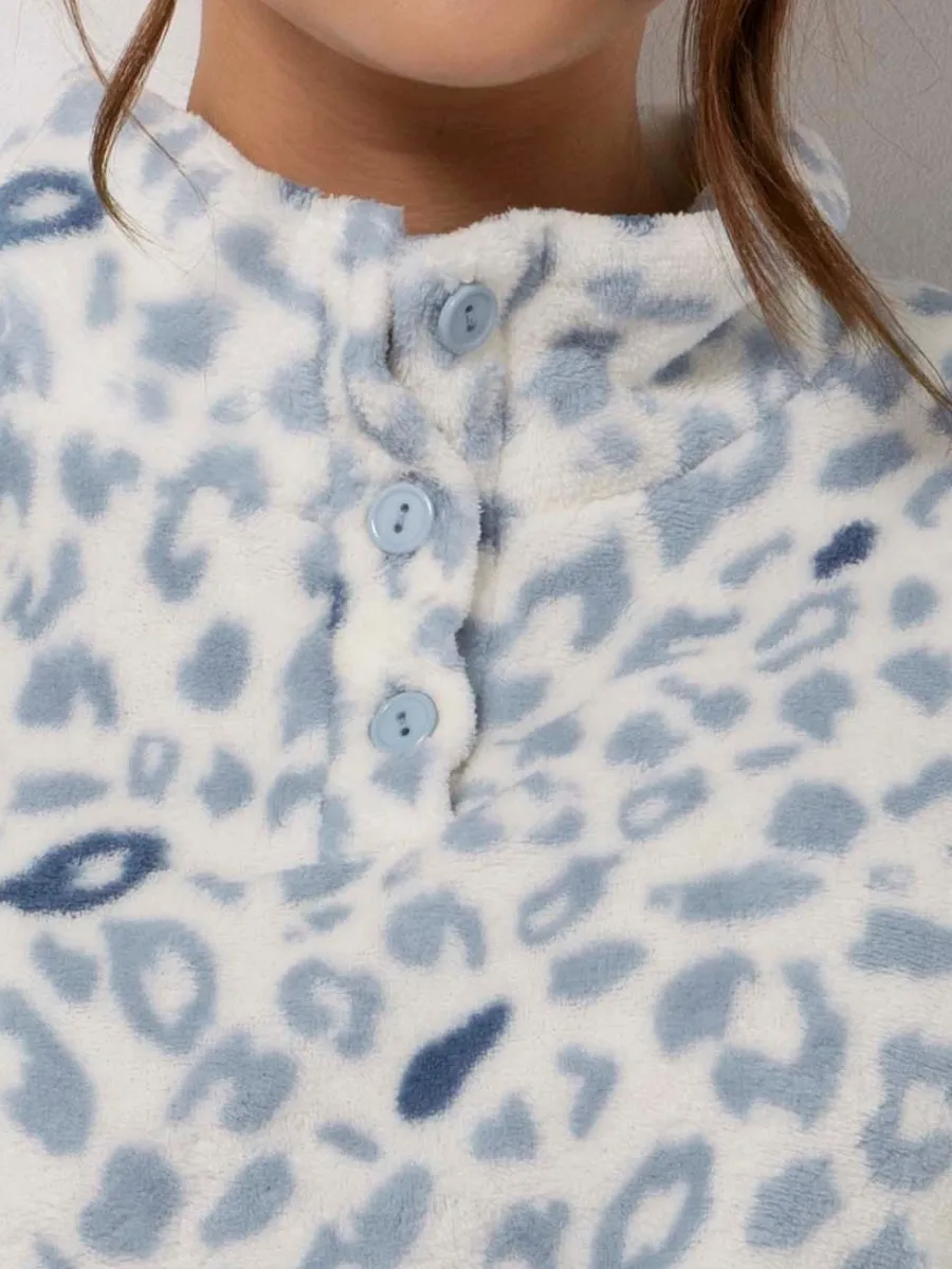 Si'èLei Trixy Soft TX45 pigiama coral animalier azzurro