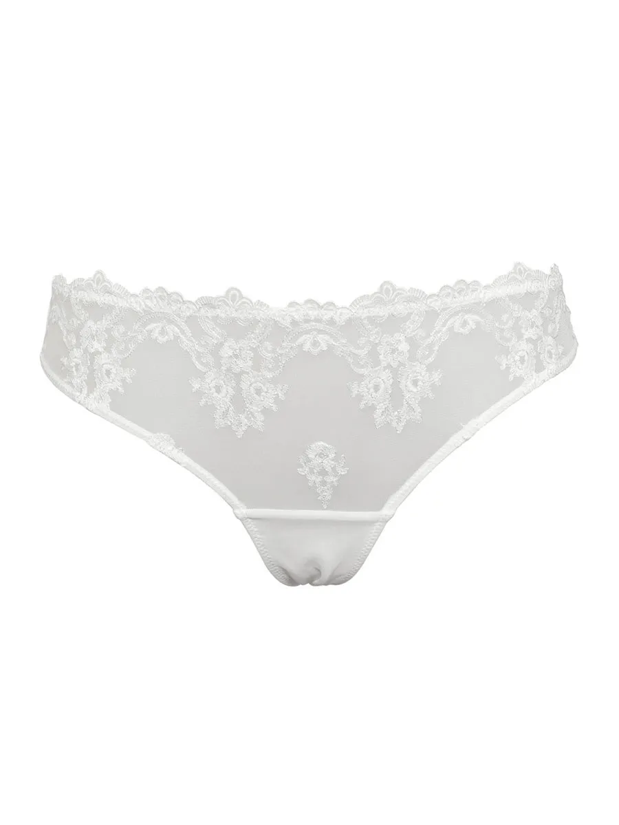 Si'èLei Glam 1947 brasiliana bianco latte in tulle ricamato