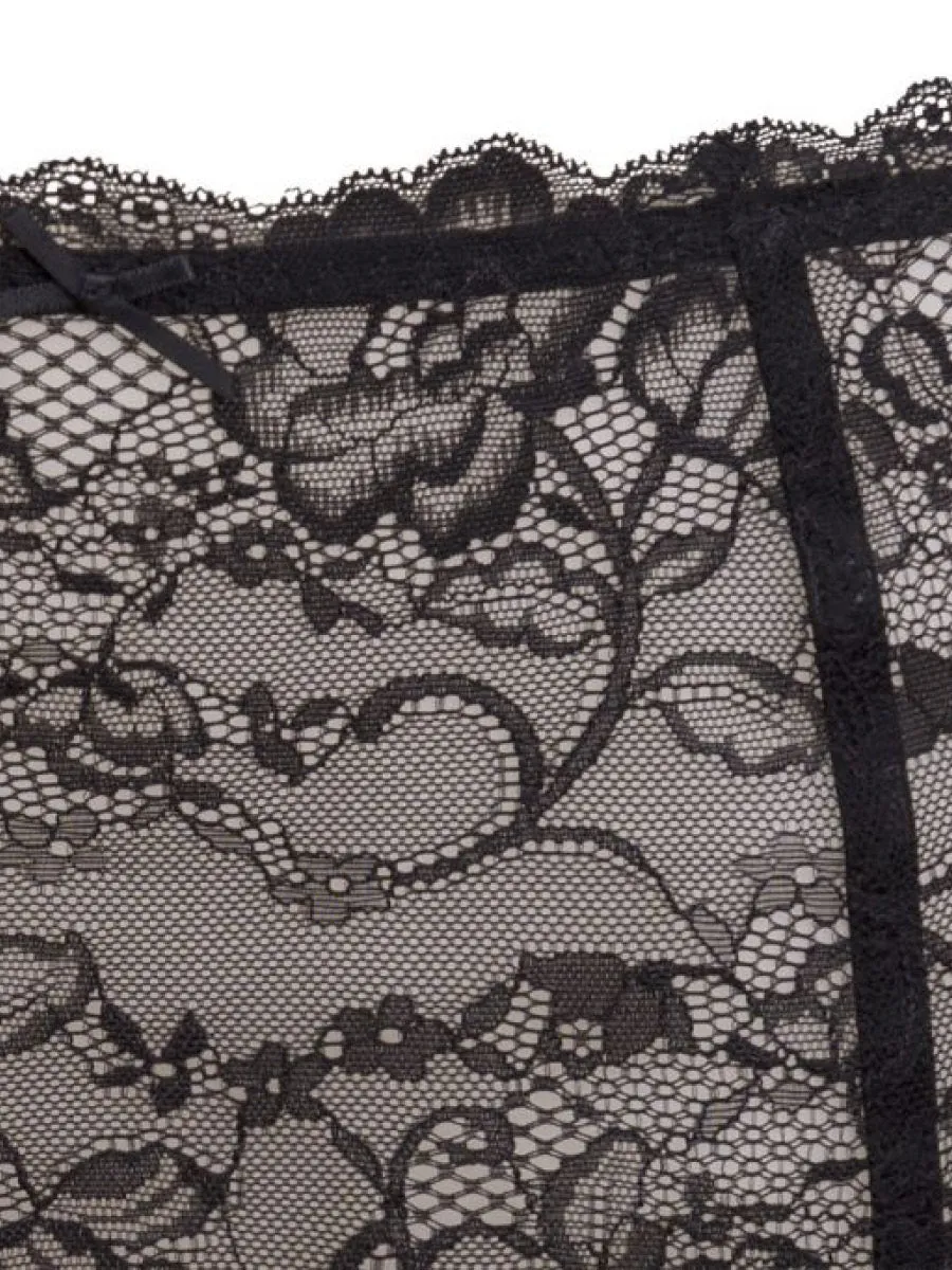 Si'èLei Pure Love 1979 reggicalze nero pizzo floreale