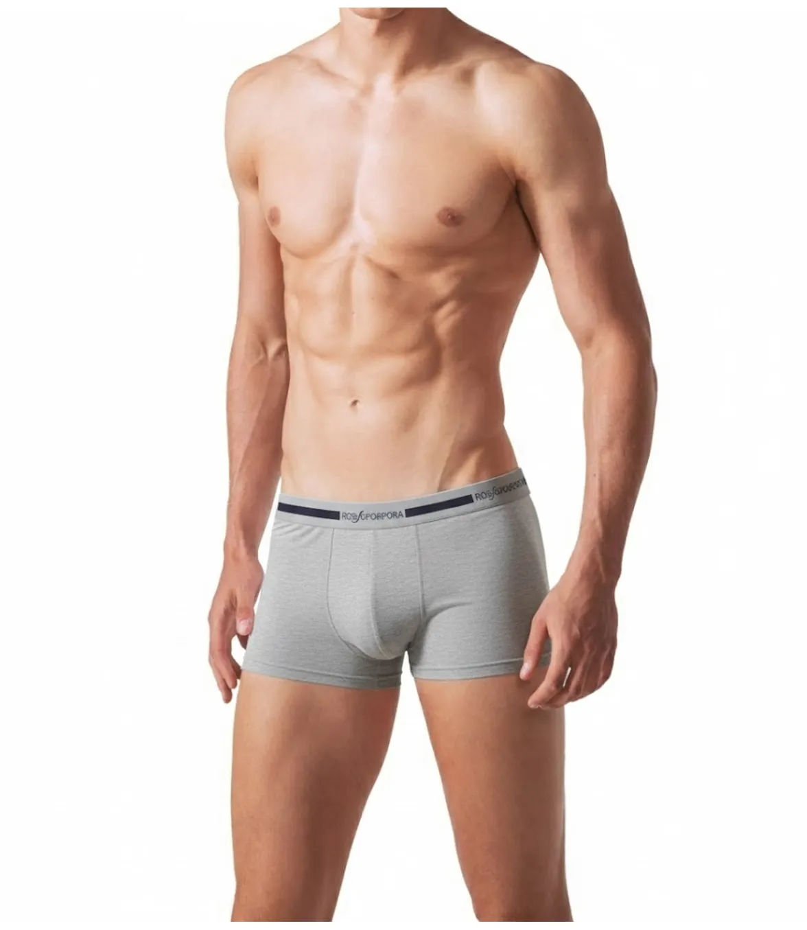 Rossoporpora boxer uomo cotone elastico logato nero