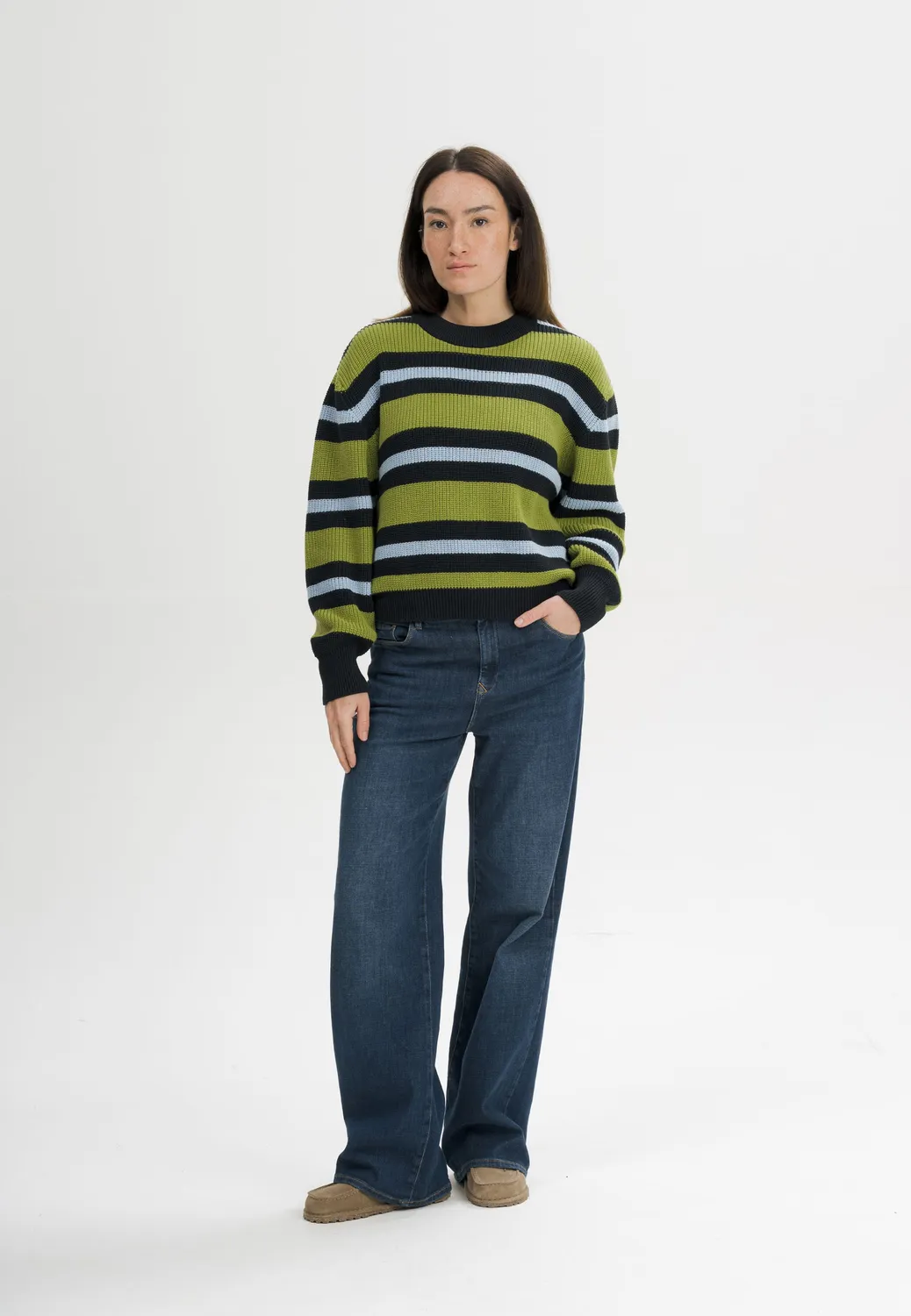 Casagin Cotone Organico Girocollo maglione Crema caldo