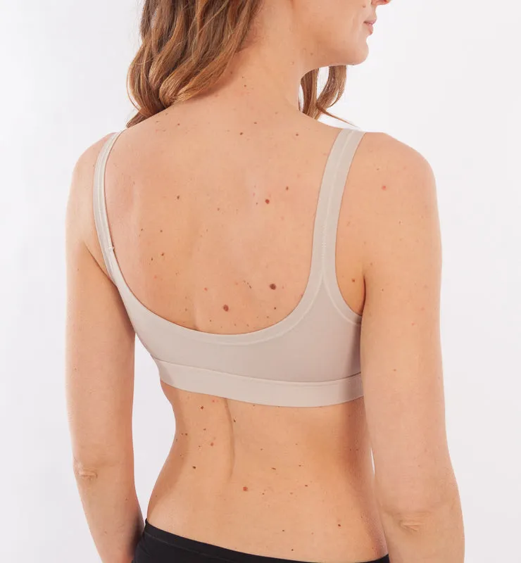 Casagin Bralette Tessuto Naturale Senza Ferretto Nera Traspirante