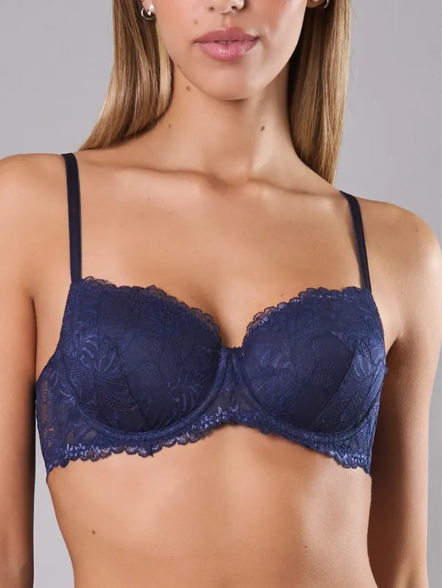 Si'èLei Only Lace 8032 reggiseno imbottito blu in pizzo