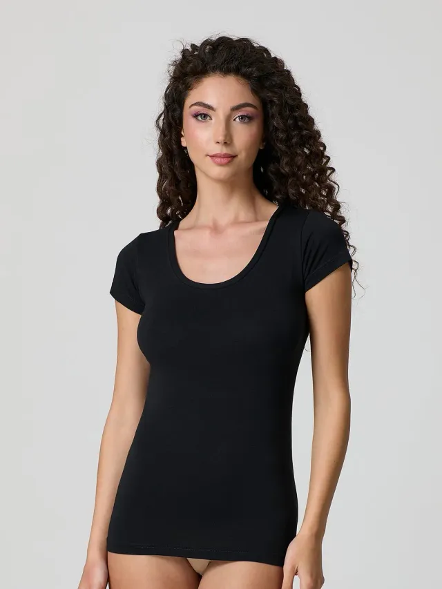 Jadea Basic 4181 t-shirt scollo tondo modal donna