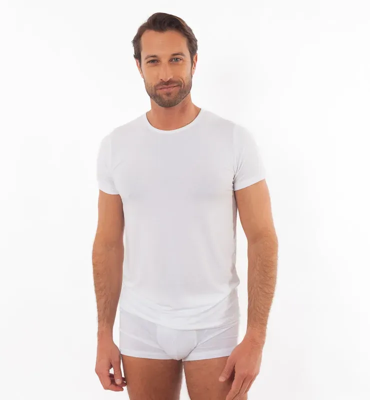 Casagin Essential T-shirt uomo Tencel maniche corte Bianco