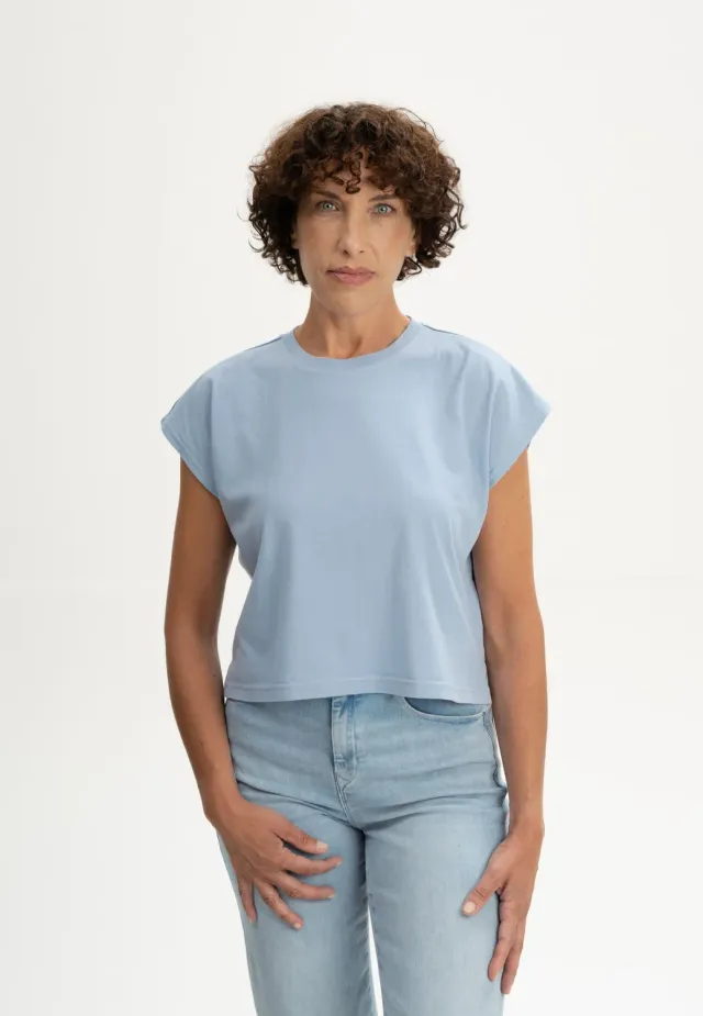 Casagin Cotone Biologico Over Crop t-shirt Bianco jersey