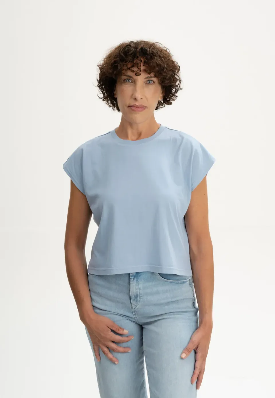 Casagin Cotone Biologico Over Crop t-shirt Bianco jersey